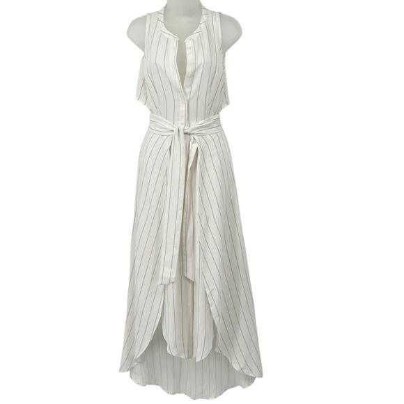 ASTR THE LABEL Arya Dress White Taupe Stripe Elegant Maxi Back Cut Out Size XS - Picture 6 of 14